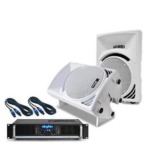 EQUIPO SONIDO PROFESIONAL DJ IBIZA ALTAVOCES 700W AMPLIFICADOR AMPLI CABLEADO