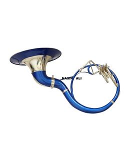 SALE OF SOUSAPHONE 22 INCH BB FLAT KEYS KING SIZE BLUE COLOR & BRASS FINISH