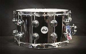 DW DRVB0814SVC Black Nickel Over Brass Snare Drum - Rolled 1mm Shell 8" x 14"