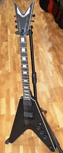Dean V STH BKS Flying V Stealth Electric Guitar w/ EMG Pickups Black Satin New!