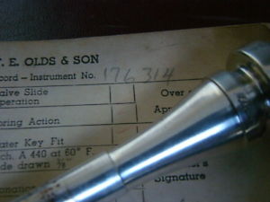 1955 Olds Mendez   trumpet   great shape  #1 mouthpiece , bullet case , papers