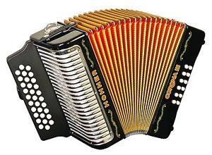 USED Hohner Corona III BEsAs Vallenato Accordion Acordeon Negro Cinco Letras BEA