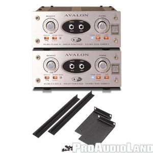 Avalon U5 High-Volt Studio DI Pre Amplifier pair w/ RM-2 Dual-Rack Mounting Kit
