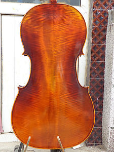 Cello 4/4 Size full Hand made antique style deep flamed maple back