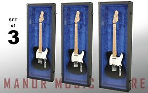 Set of 3 (three) Grundorf Guitar  Display Cases for electric guitars