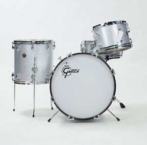 Gretsch 1966 Rond Badge Progressif Jazz Coque Pack,Paillette Argent D'OCCASION