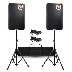 2x Alto Truesonic TS215 15" Active Powered DJ Speakers FREE Stands Bag Leads UK
