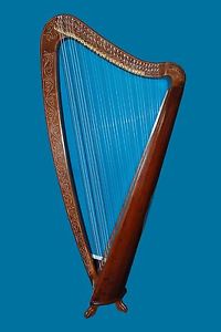 New beautiful 34 string best Lever Harp with Round sound box made of Rosewood