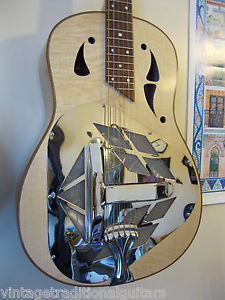 MARK FINNEY GUITARS 2015 TRI-CONE MAPLE-BODIED 12 FRET ACOUSTIC BLUES RESONATOR.