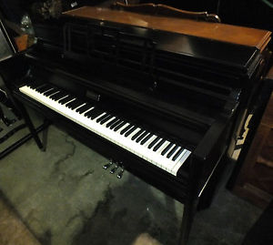 KNABE Satin Ebony Art Deco CONSOLE PIANO Free Shipping in 75 miles