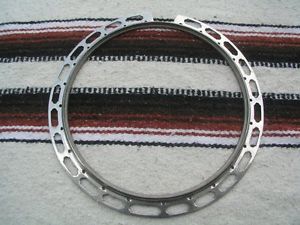 Genuine PREWAR Gibson cast zinc one piece banjo  flange. NICKEL plated. NICE