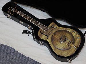 DEAN Resonator Heirloom Brass Thin Body Round-Neck cutaway A/E GUITAR w/ CASE
