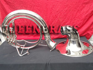 NEW SOUSAPHONE 24 " VALVE V BIG SOUSAPHONE BRASS W/ CASE BOX CHROME FINISH