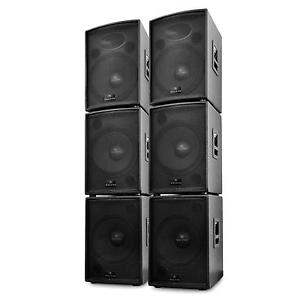 EQUIPO SONIDO SET PA DJ TOTAL 6 BAFLES 2x ALTAVOCES 4x SUBWOOFER 10000W DISCO