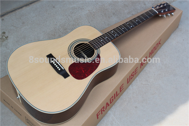 free shipping solid spruce wood top Dreadnought Chinese Acoustic Guitar