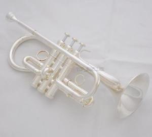 Customized Pro. Silver Eb Cornet E-Flat Trumpet Horn Monel Valve With Case
