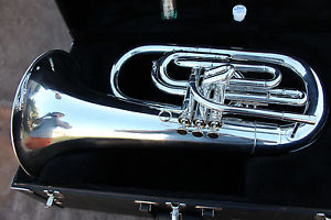 Kanstul Model 295 Bb Marching Euphonium Silver with Case and Mouthpiece ! #11/18