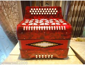French Blues Series Diatonic Scale 31 Keys 12 Bass Red Accordion
