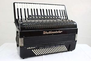 Weltmeister Meteor Accordion 120 Bass Akkordeon Fisarmonica Black + Case