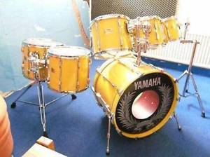 BATTERIA YAMAHA 9000 RECORDING CUSTOM "20TH ANNIVERSARY" GIALLA + RULLANTE TAMA