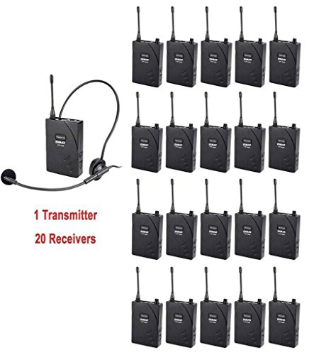 EXMAX UHF-938 Professional UHF Wireless Tour Guide System for Tour Guiding,