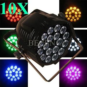 Pro 10pcs 18*18W RGBWY UV 6in1 Zoom led par light 10CH LED PAR64 dj lighting