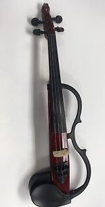 Yamaha SV130 Silent Violin Bundle with Electric Violin, Bow, & Case - Brown