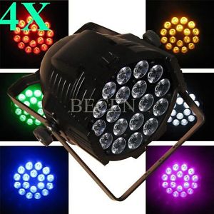4pcs/lot rgbwa uv 6in1 tri led par 64 light 18x18w zoom par led dj stage light