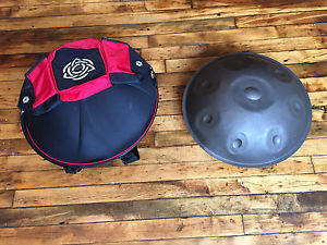 db Handpan with Evatek Case, E Minor with notes E A B C E F# G B