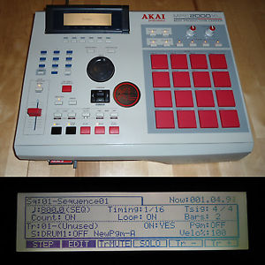 CUSTOM Akai MPC 2000XL w/RED LEDs/PADS 1GB CF Drive MAX RAM SMPTE chip
