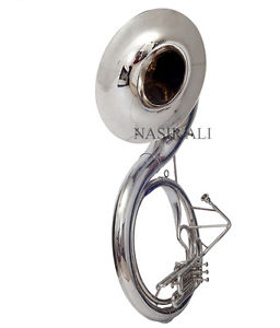 -FOR-SALE-Bb-PITCH-NICKLE SIZE-TUBA-22 SOUSAPHONE-TUBA-WITH-CASE-MOUTH-PC