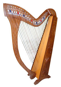 Brand New Rosewood 29 String Celtic Harp wiith Lever & Bag,Engraved Body & Stand