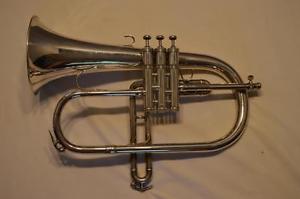 E. BENGE VTG. #5 Bb SILVER FLUGELHORN - CUSTOM BUILT - RESNO TEMPERED BELL - L.A