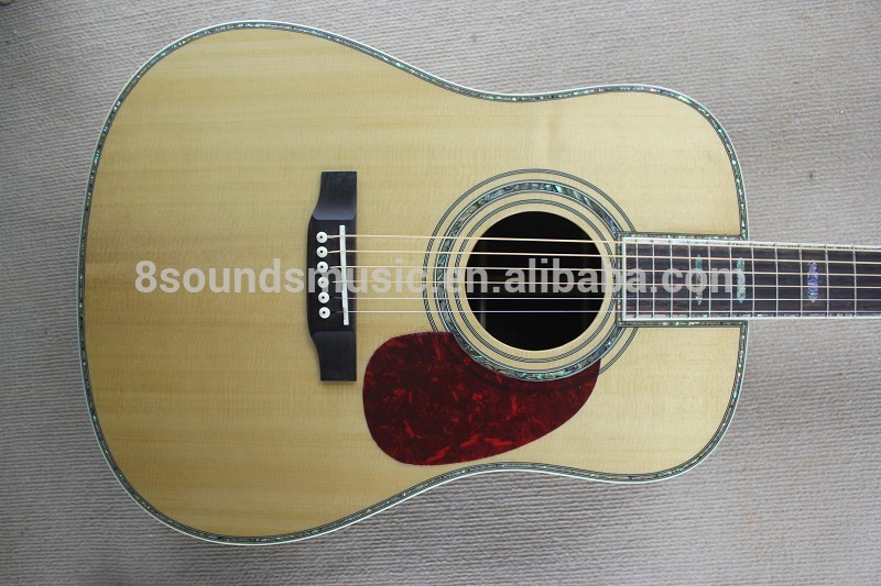 free shipping high end AAA solid spruce top acoustic guitar Byron OEM abalone acoustic guitar ebony Dreadnaught Acoustic Guitar