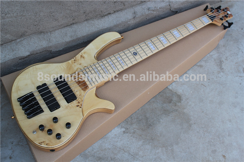 free shipping active bass 5 string electric bass guitar with black hardware