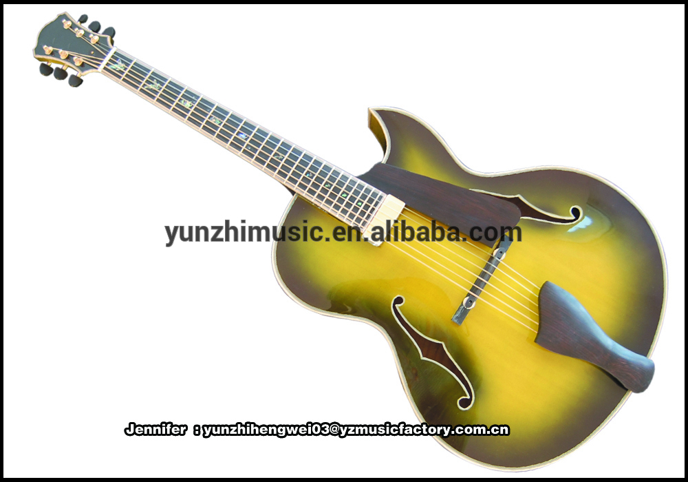17'' fully handmade florentine cutaway archtop jazz guitar