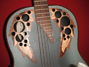 1984 OVATION ADAMAS 1  1687-8 ACOUSTIC ELECTRIC GUITAR BLUE BURST + CASE +