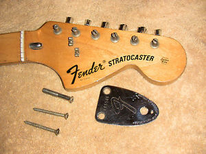 1973 Vintage Fender Stratocaster Neck  Maple 1970's w 1975 F Plate 3 bolt