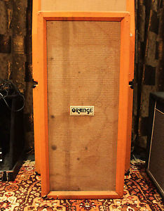 Vintage 1970s Orange 4x12 Offset Basketweave Eminence USA Amplifier Cabinet Cab