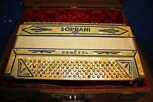 ANTIQUE VINTAGE SOPRANI INC PANETTA ACCORDION GOLD PEARL WOW TIMES TEN