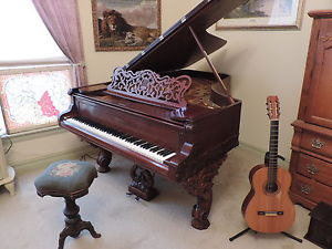Gorgeous Antique 1882 Weber Rococo Cabriole 6'3" Grand Piano