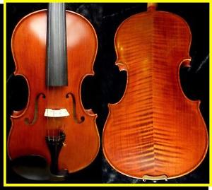 VIOLON DE LUTHERIE ENTIER 4/4 STYLE STRAD érable ondé  cordes Pirastro
