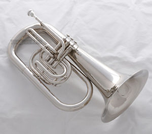 professional JINBAO Bb Marching Euphonium Horn Silver Nickel Finish With Case