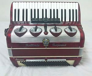 Red Settimio Soprani BY SCANDALLI  accordion 120 bass Italy