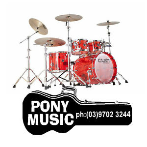 Crush Drums Acrylic RED 5pce Shell Pack - RRP $2795