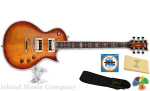 ESP LTD Deluxe Series EC-1000 Flame Maple Electric Guitar Amber Sunburst Finish