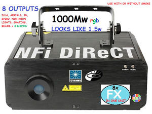 CR PowerN . 8 Output types. ILDA DMX Grating Animation 3D Aerials, Lumnia 1 Watt