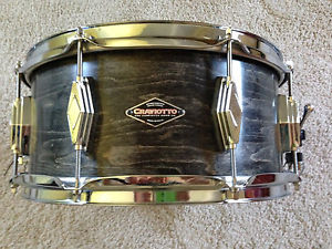 6.5x14 Craviotto RARE Figured Maple Black Stain Solid Shell Snare Drum - MINT