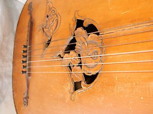 ANTIQUE GERMAN LUTE BASS GITARRENLAUTE LAUTO VECCHIO GUITARRA ANTIGUA LUTH BASSO