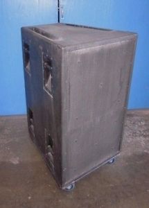 Weatherised EAW KF850e 3-Way 15" Loud Speaker with Fly Track Covers and Casters